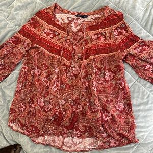 American Eagle Hippie Long Sleeve Red